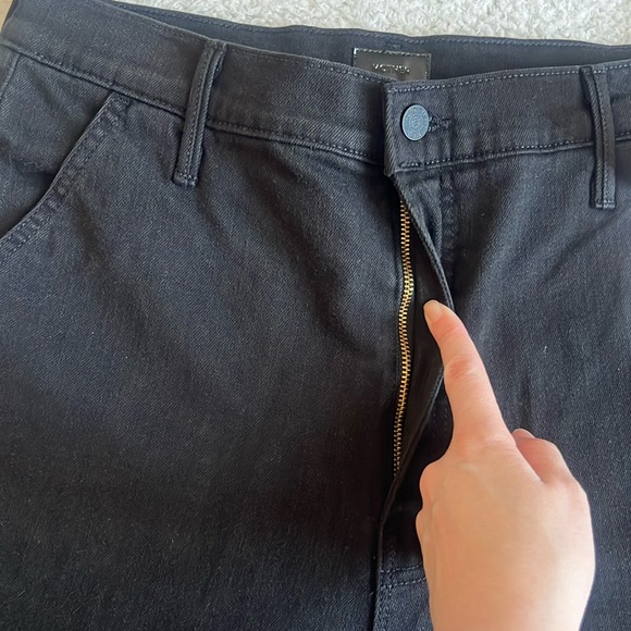 Mother Straight‎ Up Rambler Cargo Skim Jeans Black Size 33 NWT - Picture 10 of 15